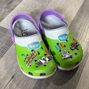 CROCS Kids Green and Purple Space Ranger Sandals